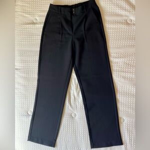Black Taylor Wide-Leg Trouser Pants